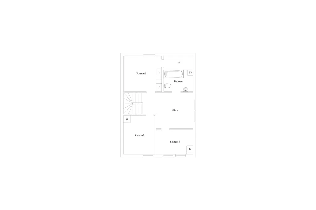 Floor Plan - Terraced House with Two Balconies in Dalsjöfors