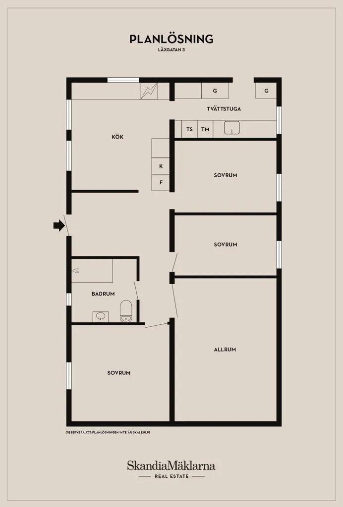 Plaan - One-Storey Villa with Garden in Sjöbo