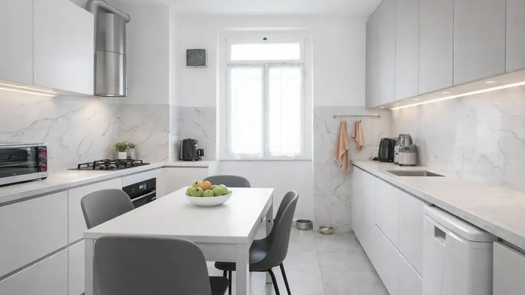 Köök - Central Apartment with Balcony in Genoa