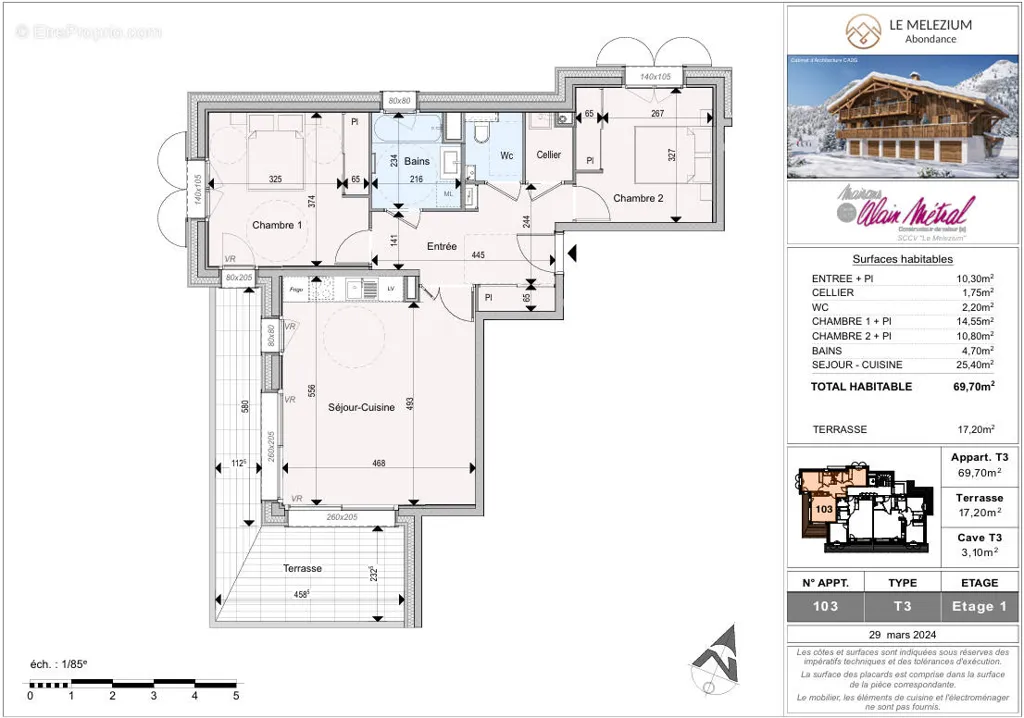 Plaan - 3-Bedroom Apartment with Terrace in Morzine