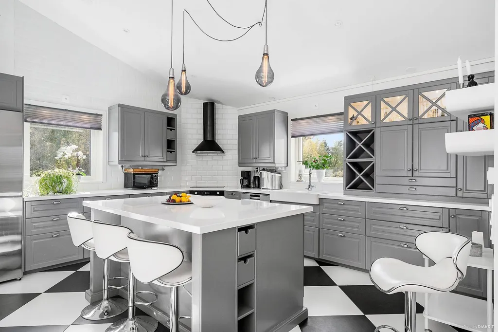 Cucina - Modern House with Pool in Gislaved