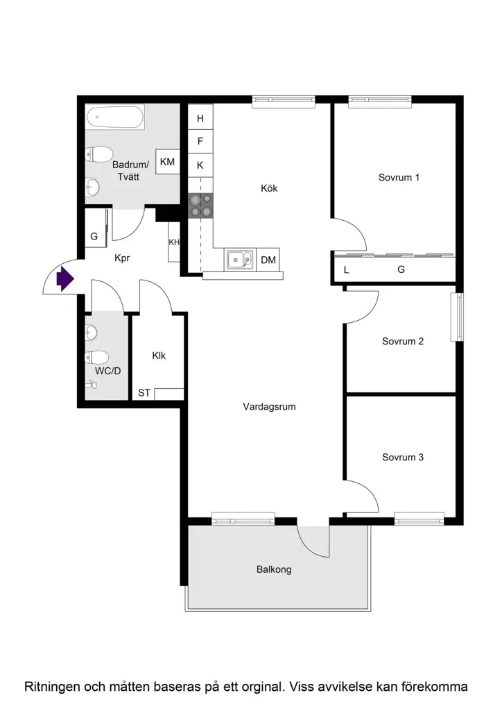 Plaan - Apartment with Balcony in Hägernäs Strand