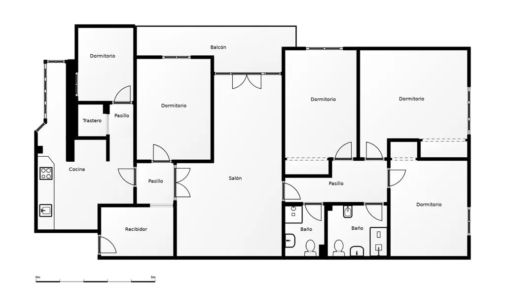 Floor Plan - Seafront Apartment with Balcony in Cádiz