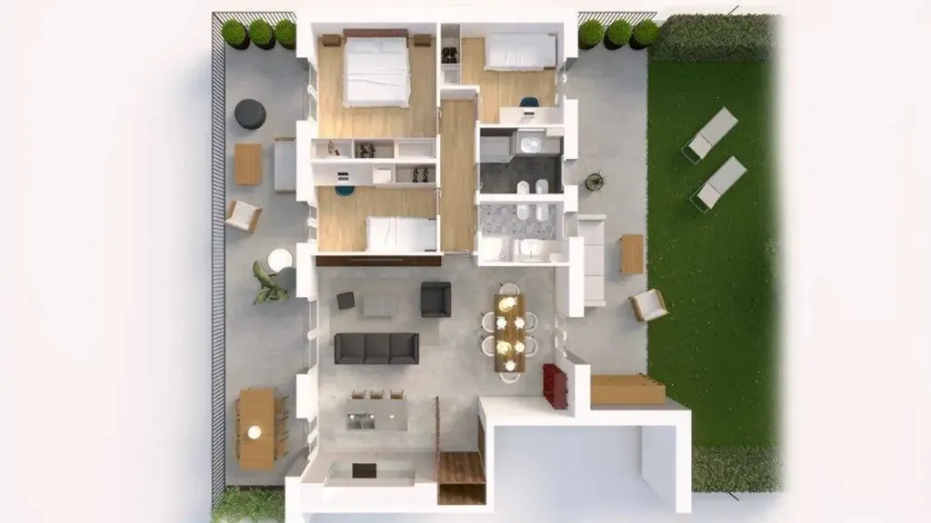Plan - Energy-Efficient Duplex with Terrace in Cantù
