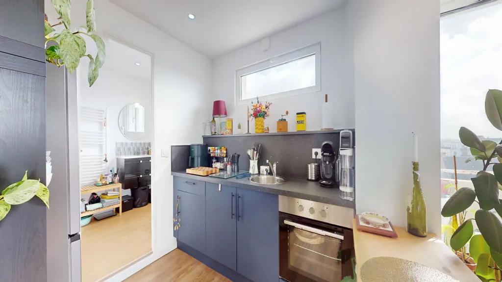 Cuisine - Studio avec Balcon et Vue Dégagée à Mondeville