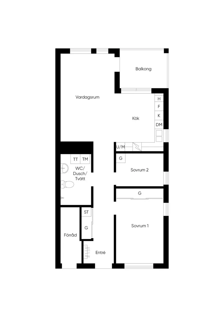 Planimetria - Modern Flat with Balcony in Skedala