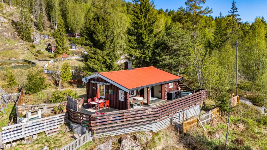 Aerial - Charming Cottage with Ski Access in Hurdal