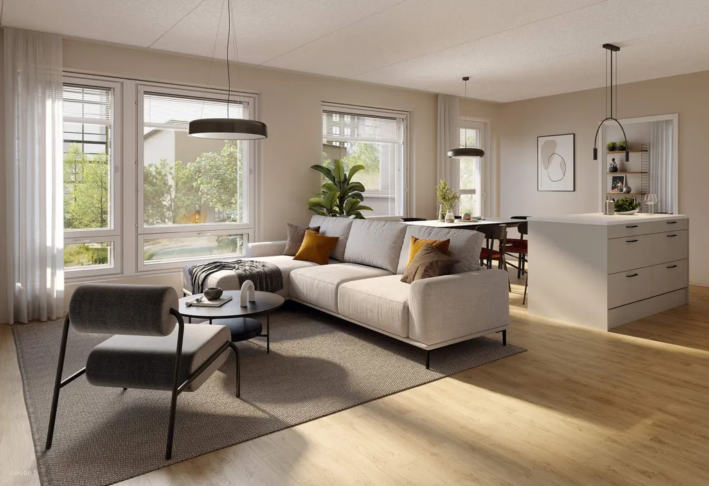 Séjour - Corner Apartment with Park View in Turku