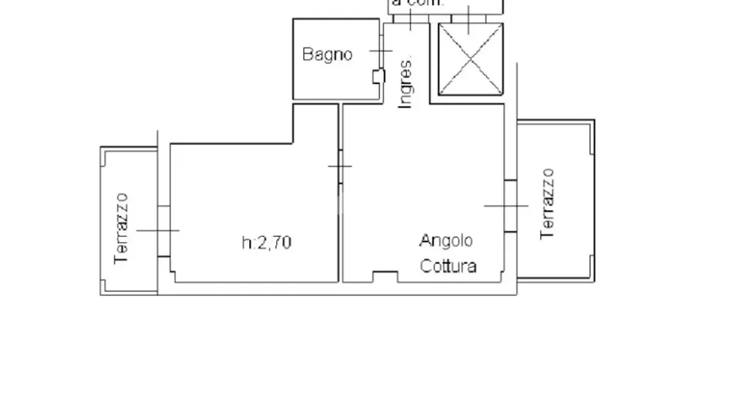 Plan - Bilocale with Terraces in Prato