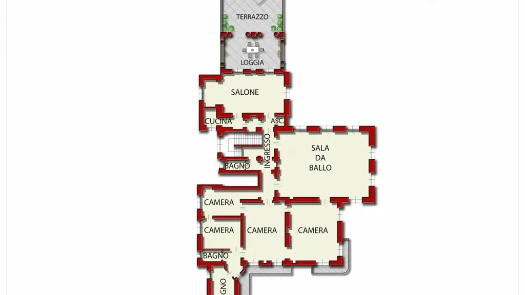 Plan - Noble Apartment with Private Chapel in Genoa
