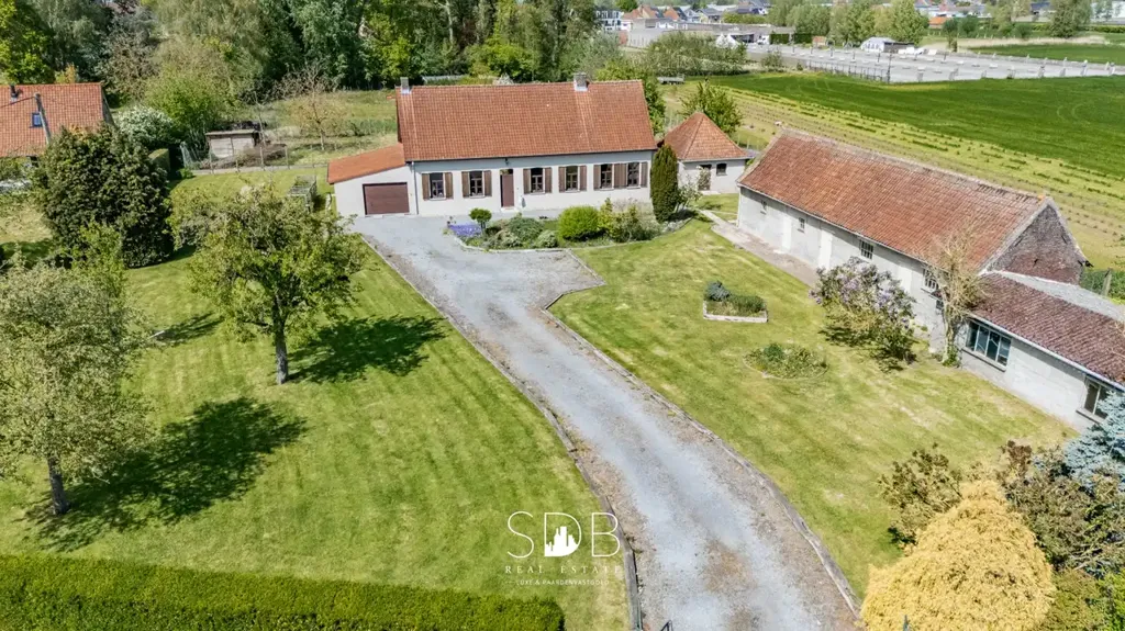 Vue aérienne - Hoeve Authentique avec Grasland à Waregem