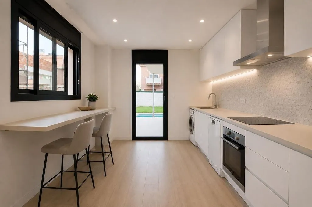 Cuisine - Semi-detached House with Pool in Vilafortuny