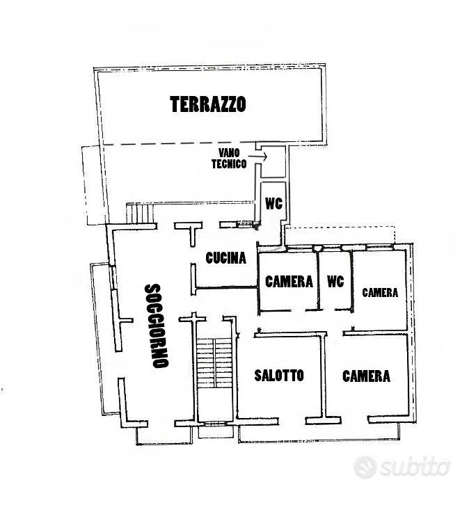 Floor Plan - Spacious Apartment with Terrace in Lizzanello