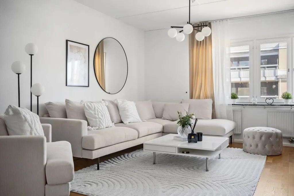 Soggiorno - Open-Plan Flat with Balcony in Kista