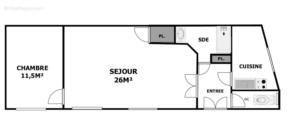Appartement 2 pièces à Paris-17e