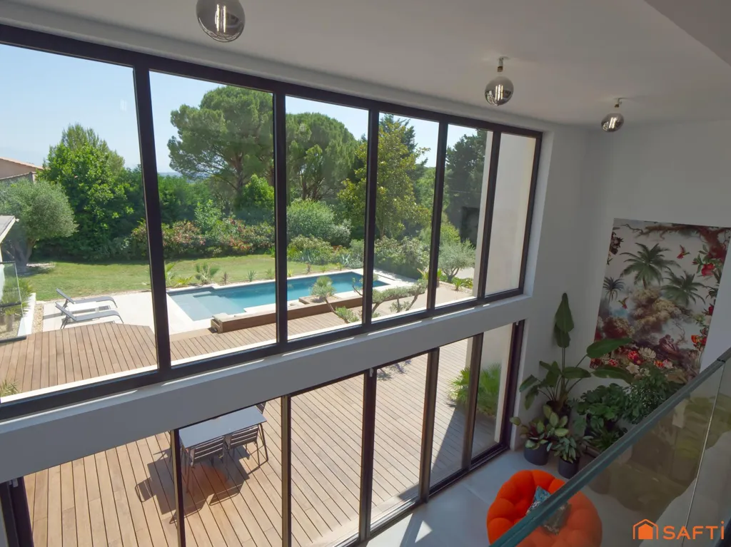 Séjour - Villa Contemporaine avec Piscine à Pujaut