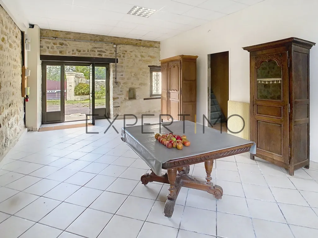 Dining Room - Renovated Stone House with Workshop in Noyers-Bocage