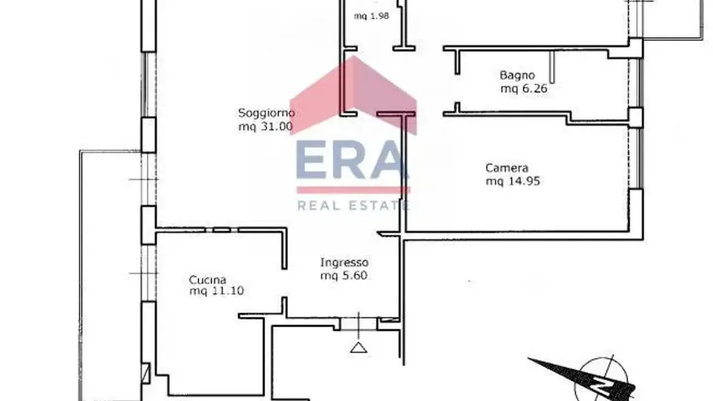 Plan - Luxury Apartment with Balcony in Rome