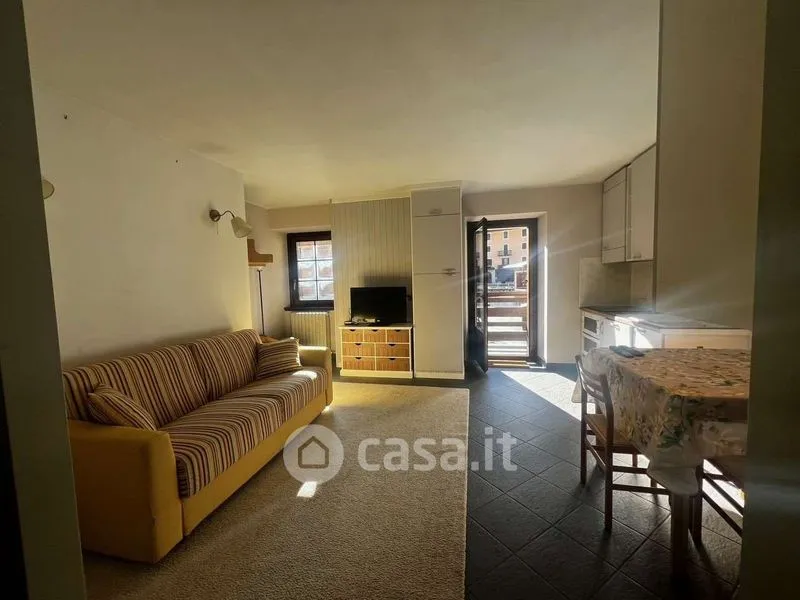 Living Room - Chalet Apartment with Panoramic Balcony in Valfurva
