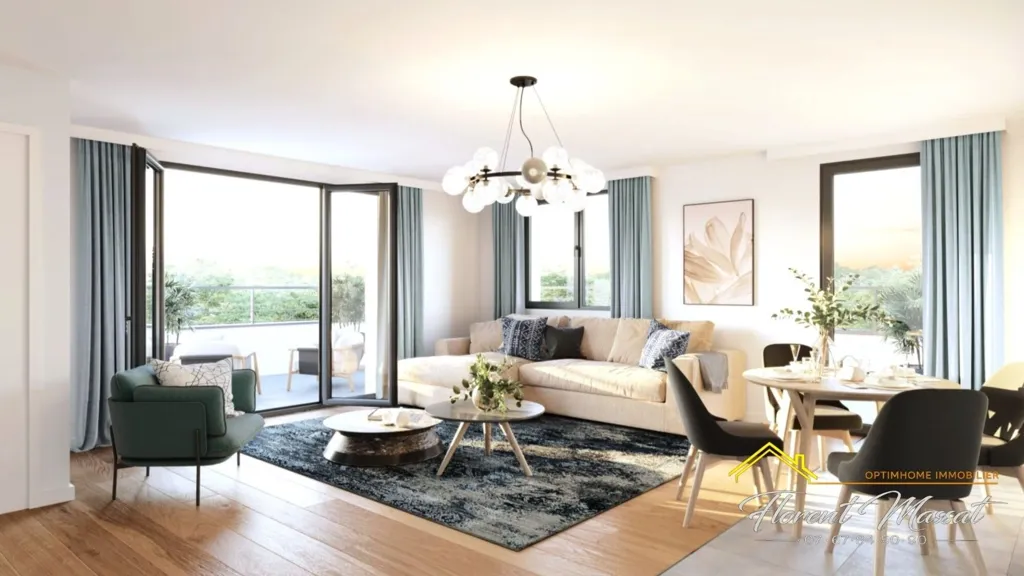 Séjour - Appartement avec balcon au sud à Bessières