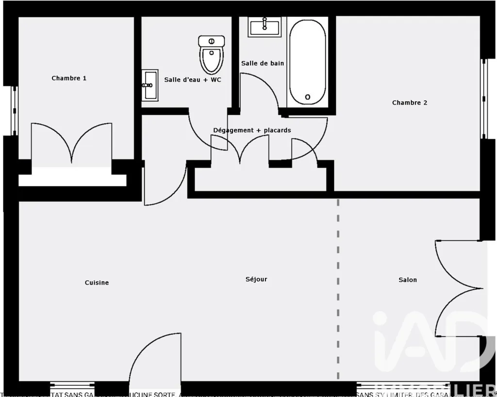 Plan - Appartement en rez-de-jardin avec vue mer à Grimaud