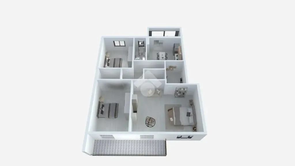 Plan - 4-Bedroom Apartment with Balcony in Palermo