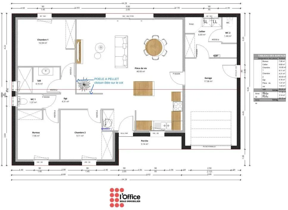 Planimetria - New Flat-Plan House with Terrace in Grosbreuil