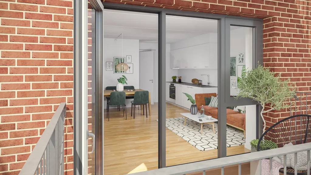 Balcon - 4-Bed Apartment with Private Terrace in Brøndby
