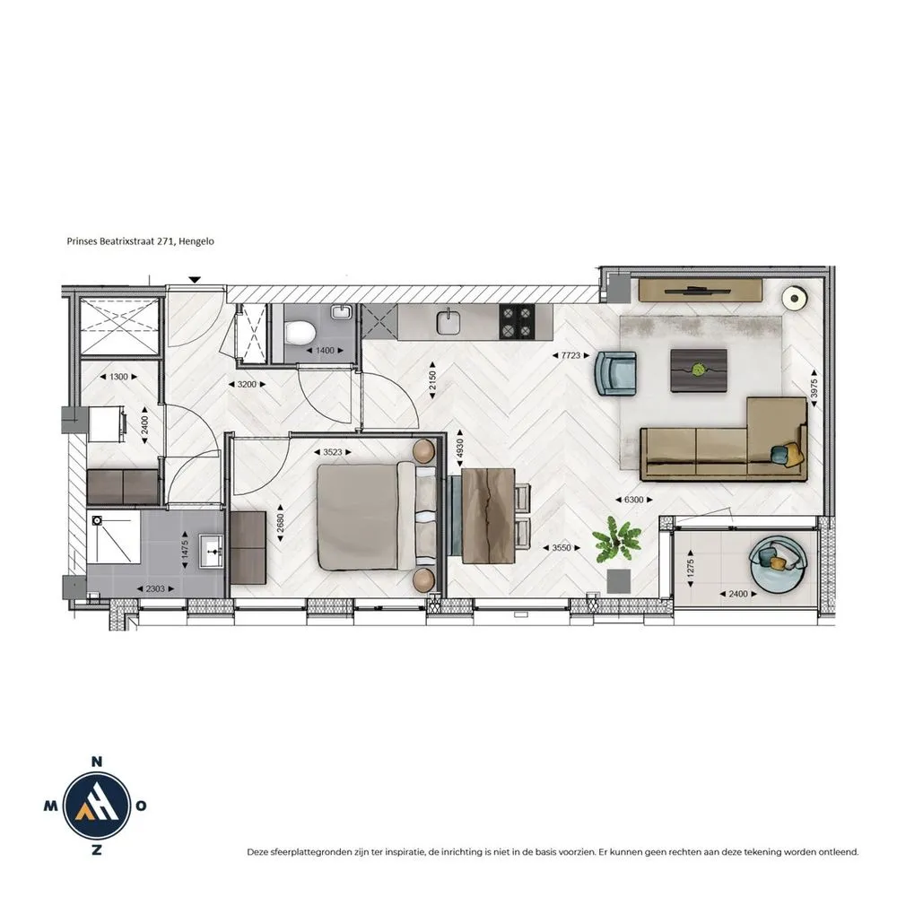 Floor Plan - Modern Apartment in Hengelo Centre