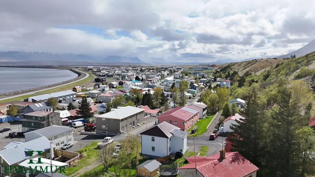 Õhuvaade - Duplex with Garden in Sauðárkrókur