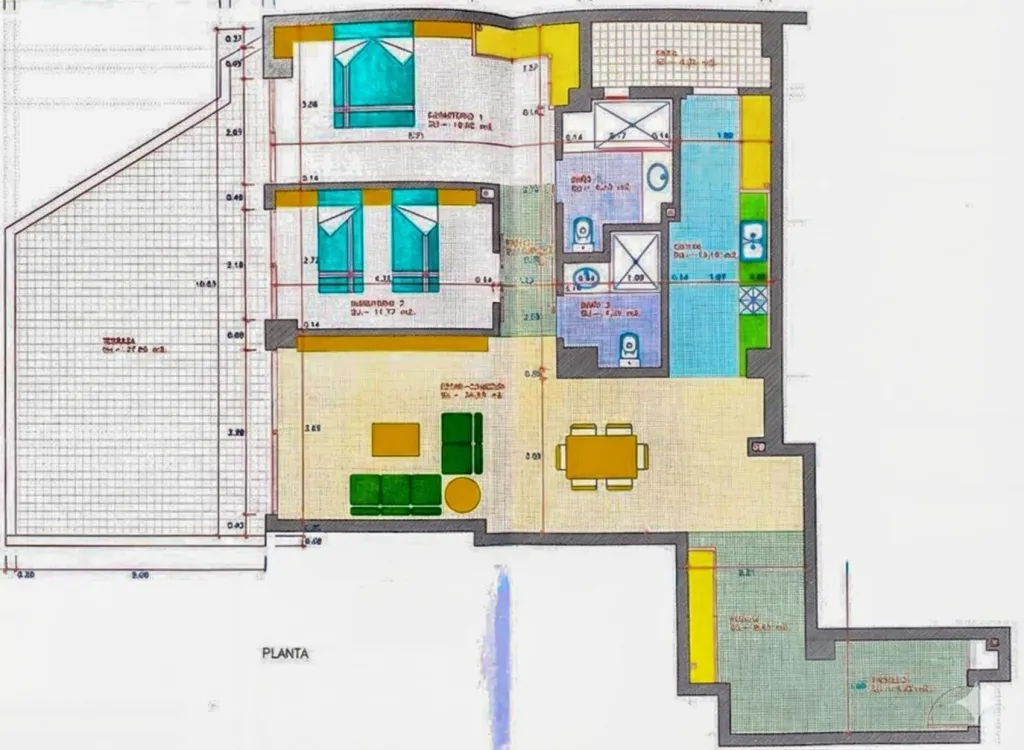 Floor Plan - Refurbished Flat with Terrace in Son Armadams, Palma
