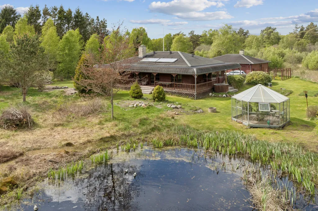 Aerial - Bjelkecottage with Nature View in Jerup