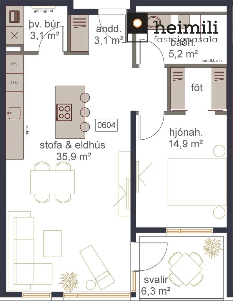 Plaan - Apartment with East View in Reykjavik