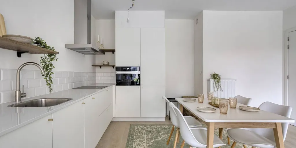 Cuisine - Appartement avec vue parc à Boom