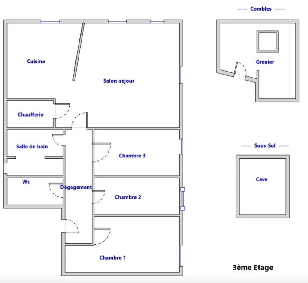 Plan - Appartement T4 avec Vue Dégagée en Centre-ville de Millau
