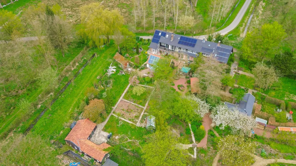 Aerial - Country House with Forest View in Deurne