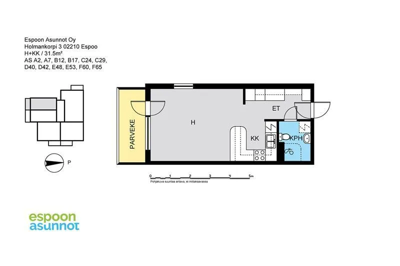 Planimetria - Apartment with Balcony in Friisilä, Espoo