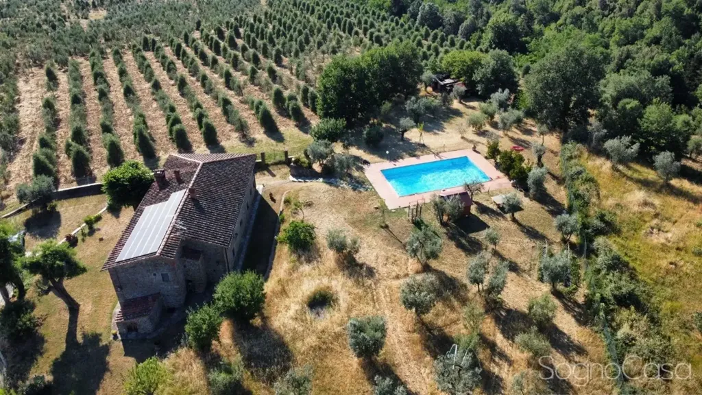 Vue aérienne - Rustic Tuscan Farmhouse with Pool in Reggello