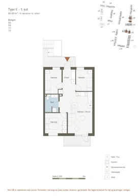 Plaan - Apartment with Balcony in Søagerhusene, Smørum