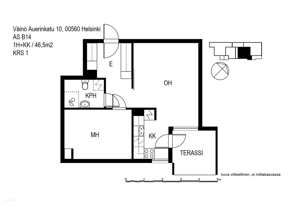 Planimetria - Apartment with Balcony in Kumpula, Helsinki