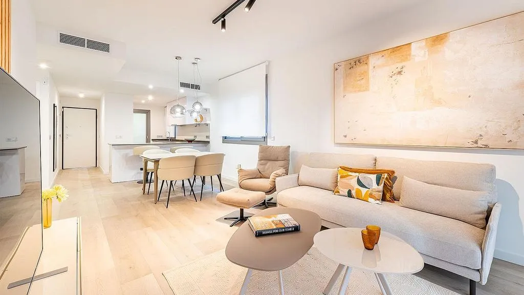 Living Room - Apartment with Pool and Terrace in Salines
