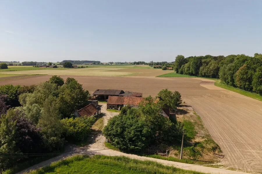 Aerial - Farmhouse with Garden in Kruisem