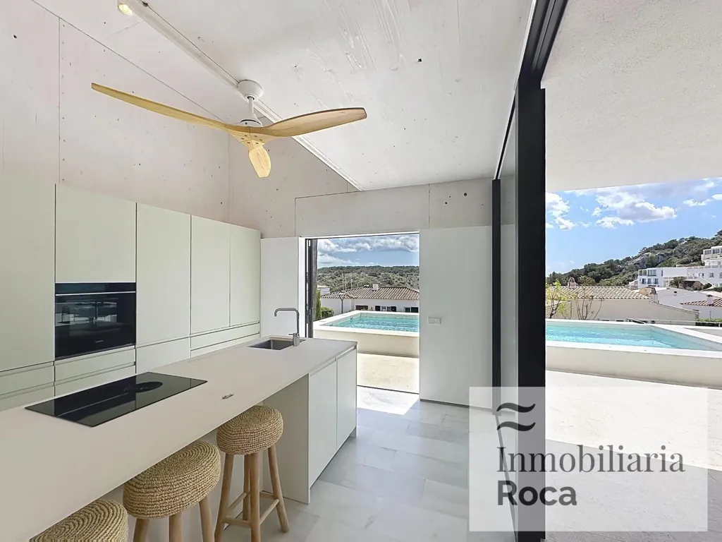 Köök - Villa with Sea View and Pool in Es Mercadal