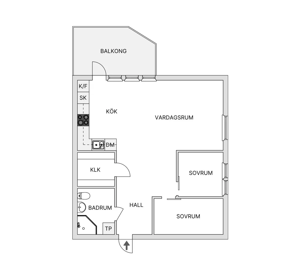 Plaan - Apartment with Balcony in Brunn, Ingarö