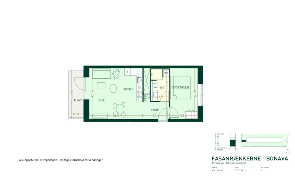 Planimetria - 2-Bedroom Apartment with Terrace in Ørestad