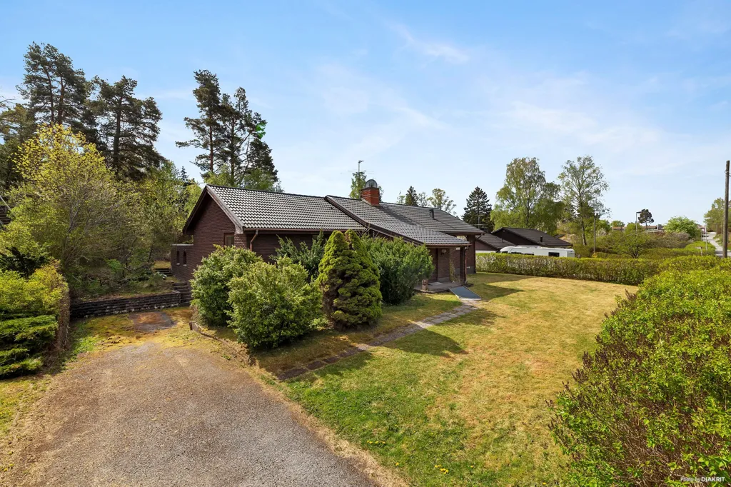 Aerial - Villa with Garden in Trollbäcken, Stockholm