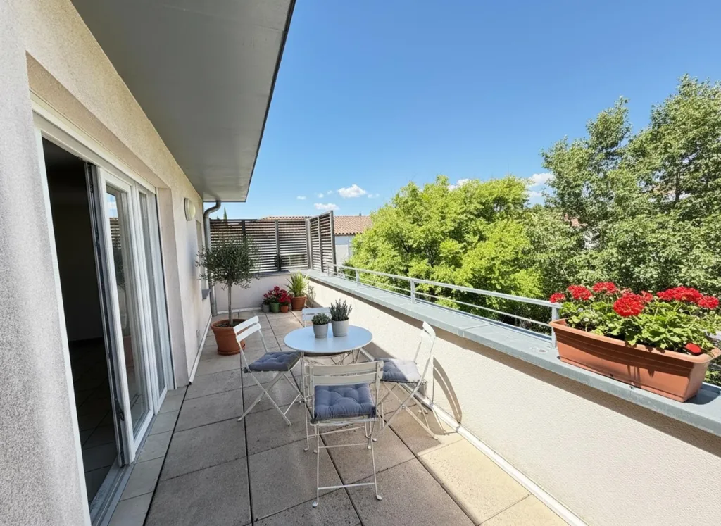 Balcony - Bright T3 Apartment with Terrace in Pertuis