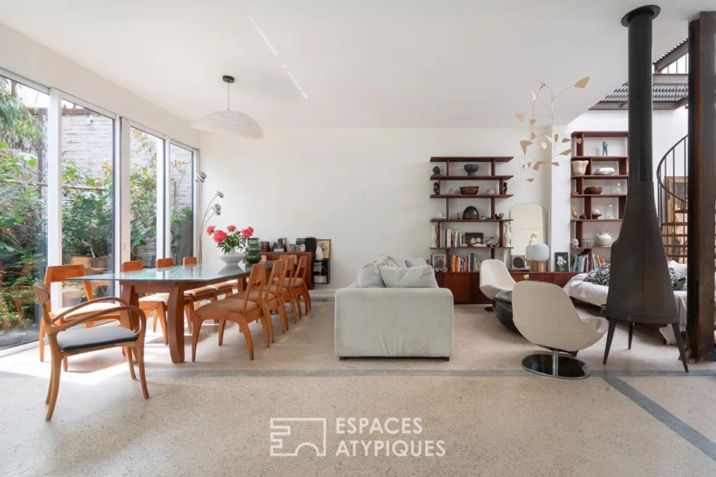 Söögituba - Loft with Indoor Pool in Charentonneau