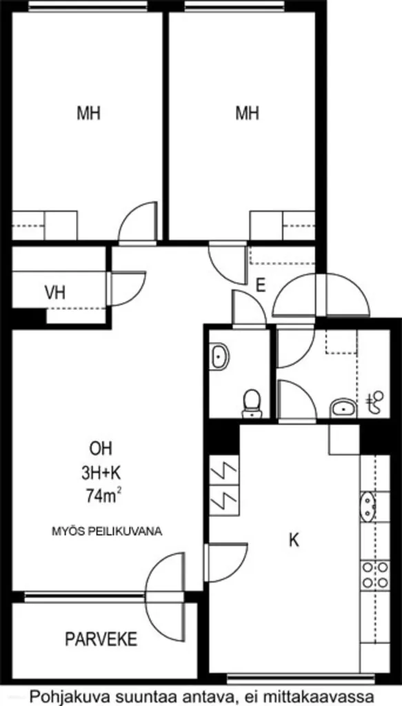 Plan - Spacious Apartment with Balcony in Kaukajärvi