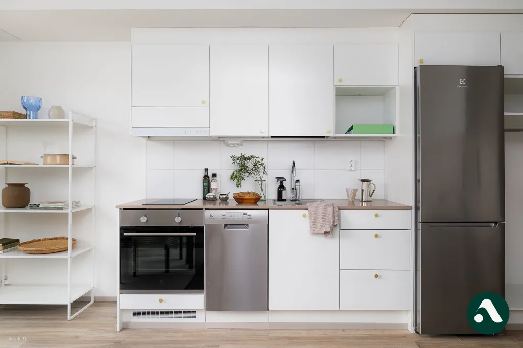 Cucina - Modern Studio with Balcony in Lamminpää, Tampere